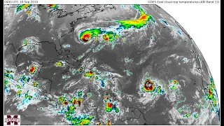 GOES-16 satellite animation of the 2019 Atlantic hurricane season