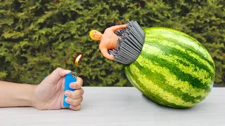 Experiment: Stretch Armstrong vs Sparklers vs Watermelon