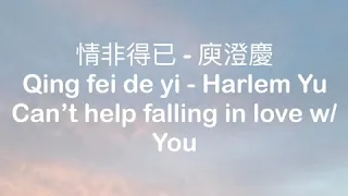 Harlem Yu - Qing fei de yi/情非得已 lyrics/pinyin/English (read disc.)