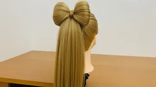 Bow with ponytail hairstyle tutorial