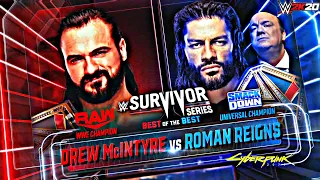 WWE 2K20: Drew McIntyre vs. Roman Reigns | Champion vs. Champion Match | WWE Survivor Series 2020