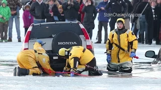 Vehicles Fall Through The Ice on Lake Geneva, Wisconsin - 2/6/2016