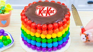 Amazing KITKAT Cake | Satisfying Miniature KitKat Chocolate Cake Decorating | Rainbow KitKat Cake