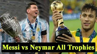 Lionel Messi vs Neymar Jr All Trophies Compare | Neymar vs Messi Trophies Comparison 2021 |