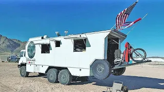 6x6 Military Wrecker Converted to Tiny Home with Full Off Grid Fabrication Shop & Movie Theatre