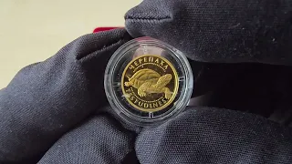 Золотая монета Черепаха 2 гривны 2009 Украина, золото 9999!