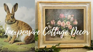 Painting Picture Frames and Using Free Printable Graphics For Inexpensive Cottage Decor