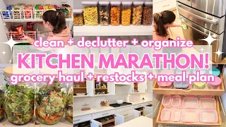 Kitchen And Pantry Organization Ideas + Cleaning + Grocery Haul! Clean With Me Kitchen Organization!