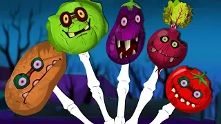 Vegetables Finger Family | Scary Rhyme | Halloween Nursery Rhyme Song