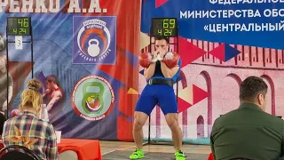 Марков Иван толчок гирь по 32 кг 155 раз
