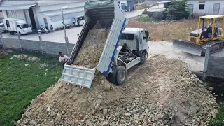 Start The New Project Pour Soil Remove Pit By Bulldozer KUMAT'SU D31P & DumpTruck 5Ton Uploading