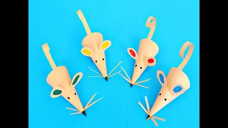How to make easy Paper Mouse/Rat. Paper crafts for kids.