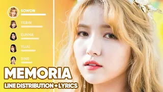 GFRIEND - Memoria Korean Ver. (Line Distribution + Lyrics Color Coded) PATREON REQUESTED