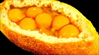 Just pour the egg on the bread and the result will be amazing! You will like it | Easy cooking