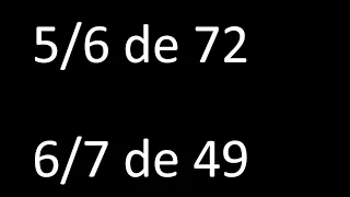 fraccion de un numero 5/6 de 72 , 6/7 de 49 , ejemplos resueltos