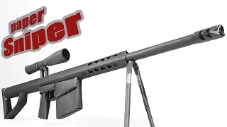 How To Make A Paper Barrett 50 cal Sniper  Rifle That Shoots - (with instructions)