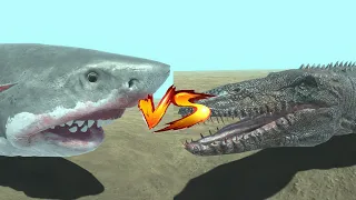 Megalodon VS Mosasaurus EPIC BATTLE