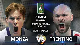 Semifinals of Italian Volleyball SuperLega 2023/2024 | Monza vs Trentino