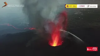 Vista de todas las bocas de emisión nuevas de la erupción La Palma (1/10/21). IGME-CSIC