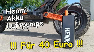 Elektrische Luftpumpe von HENMI mit großer Akkukapazität für E-Bike und E-Scooter 👀 [Deutsch]