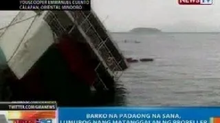 NTG: Barko na padaong na sana sa Calapan, Oriental Mindoro, lumubog nang matanggalan ng propeller