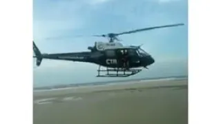 Helicóptero da CTA pousa na praia após motorista dar ‘cavalo de pau’