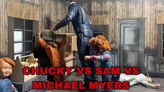 Chucky vs Sam vs Michael Myers stop motion