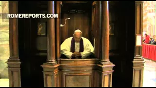 The Pope confesses in St. Peter's Basilica
