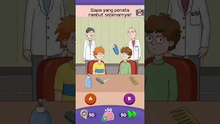 siapa yang penata rambut? braindom 3 level solution #shortvideo