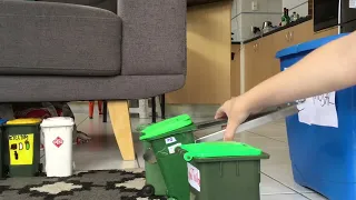 Mini bin garbage and green waste with cap cut
