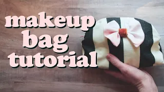 Diy Makeup Bag With Zipper - How to Sew a Boxy Makeup Bag Bow Square Bottom Zipper Pouch Tutorial