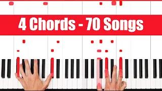 Four Chords Piano: Play 70 Songs in 6 Minutes Using The Same Chords!!