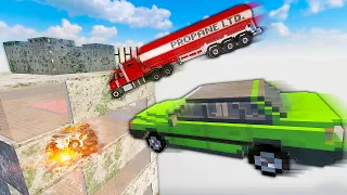 SLAMMING Cars Into a Building From a CLIFF - Teardown Mods Gameplay