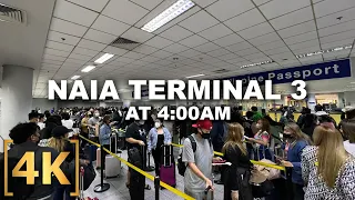 NAIA Terminal 3 Tour at 4:00AM | Immigration Update | Walking Tour | 4K | Philippines