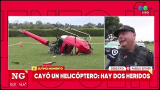 Cayó un helicóptero dos heridos  -    Telefe Rosario