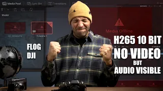 FIX! Resolve media offline - codec missing to play H265 files like Fuji FLOG or DJI drone film