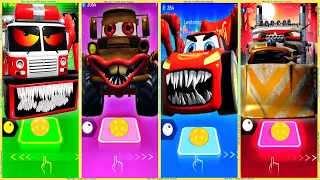 coffin dance - Fire truck eater vs Tow mater eater vs Mcqueen eater vs Apocalypse truck | tiles hop