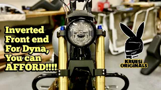 How to build a Dyna stunt bike (P4) inverted front end conversion