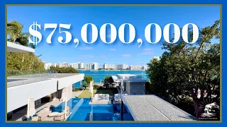 INSIDE a $75,000,000 Waterfront Miami Mega Mansion on an Exclusive Island | Virtual Home Tour