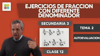 EJERCICIOS DE SUMA Y RESTA DE FRACCIONES ALGEBRAICAS CON DIFERENTE DENOMINADOR