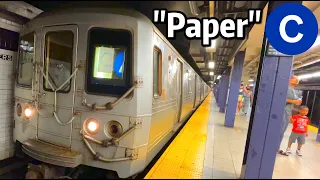 ⁴ᴷ⁶⁰ R46 "Paper" C Train Leaving Chambers Street