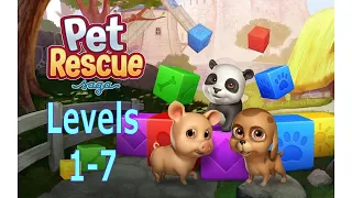 Pet Rescue Saga ALL Levels 1 - 7 Gameplay on Windows 10 | KingGames