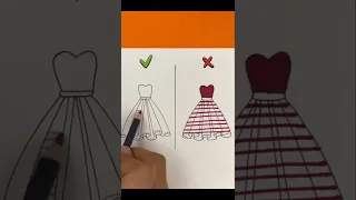 How to draw dress 😉| Satisfying Créative Art That At Another Level Part #Shorts #art #draw #drawing