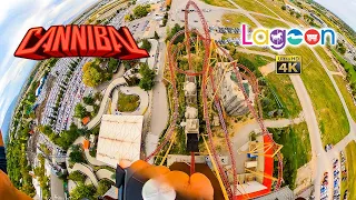 Cannibal Roller Coaster Front Seat On Ride 4K POV Lagoon Amusement Park 2023 09 30