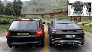 Lamborghini Urus & Range Rover SVR - Forza Horizon 5 | Steering Wheel Gameplay (Ft. Hanedafz)