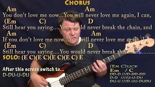 The Chain (Fleetwood Mac) Bass Guitar Cover Lesson with Chords/Lyrics