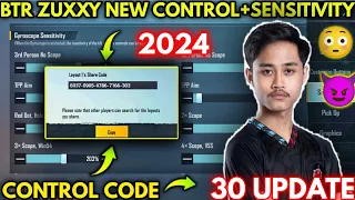 BTR Zuxxy Sensitivity Settings 2024 & Btr Zuxxy New 5 Finger Control Bgmi/Pubg Mobile