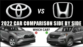Toyota Highlander vs Honda Pilot | 2022 car comparison side by side