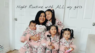 Night routine with my 6 year old, 2 year old twins and 1 year old twins !