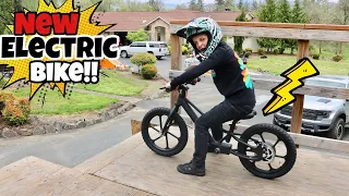 Can I Jump It?! I Got An Electric Bike!! Thumpstar Electric Balance Bike!